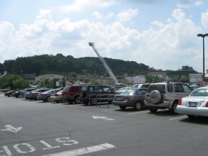 Parking Lot with Fire Truck